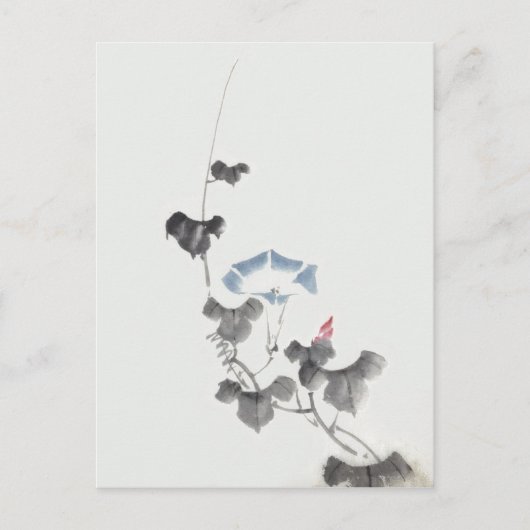 Morning Glory Hokusai Japanisch Fine Art Art Postkarte (Vorderseite)