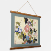 Morning Glory, Hokusai, Ukiyo-e Wandteppich Mit Holzrahmen (Gewinkelt)