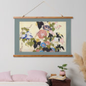 Morning Glory, Hokusai, Ukiyo-e Wandteppich Mit Holzrahmen (Schlafzimmer)