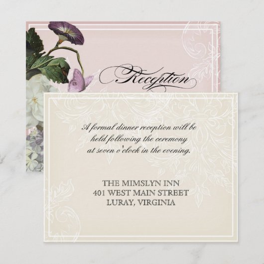 Morning Glory Hydrangea Hochzeitsempfang Einladung (Vorne/Hinten)