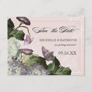 Morning Glory Hydrangea - Save the Date Postcard Ankündigungspostkarte
