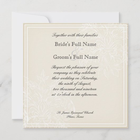 Morning Glory Hydrangea Wedding Invitation - Aqua Einladung (Vorderseite)