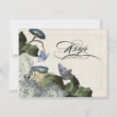 Morning Glory Hydrangea Wedding RSVP Response Card Karte (Rückseite)