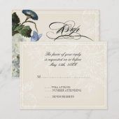 Morning Glory Hydrangea Wedding RSVP Response Card Karte (Vorne/Hinten)