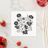 Morning Glory Illustration BW I Serviette (Beispiel)