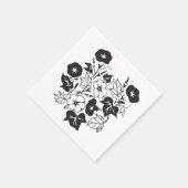 Morning Glory Illustration BW I Serviette (Ecke)