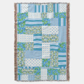 Morning Glory Imitats Patchwork Throw Blanket Decke (Vorderseite Vertikal)