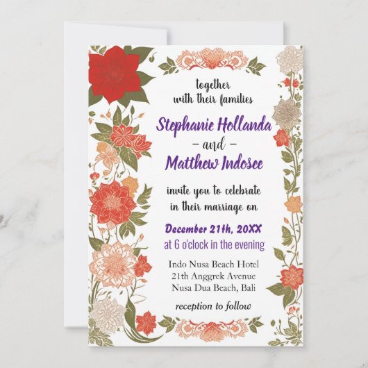 Morning Glory in Tapestry of Matrimonial Gewerksch Einladung (Vorderseite)