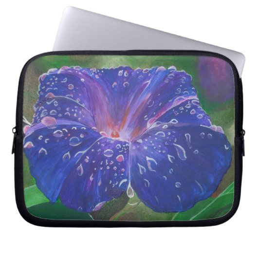 Morning Glory (Ipomoea Purpurea) Petals und Dew Dr Laptopschutzhülle (Vorderseite)
