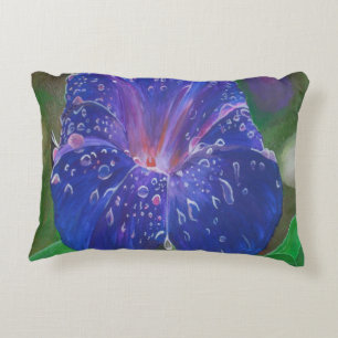 Morning Glory (Ipomoea Purpurea) Petals und Dew Dr Zierkissen