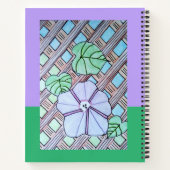 Morning Glory on Trellis Lila & grün Hintergrund Notizblock (Rückseite)