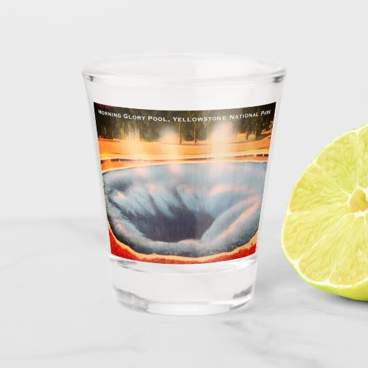 Morning Glory Pool, Yellowstone Nationalpark Schnapsglas (Vorderseite)