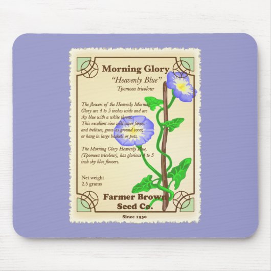 Morning Glory Seed Packet Mousepad (Vorne)