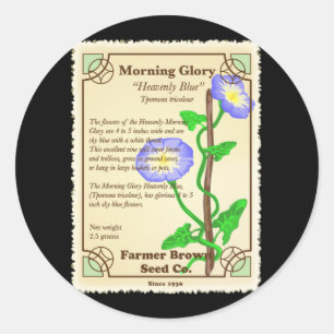Morning Glory Seed Packet Runder Aufkleber