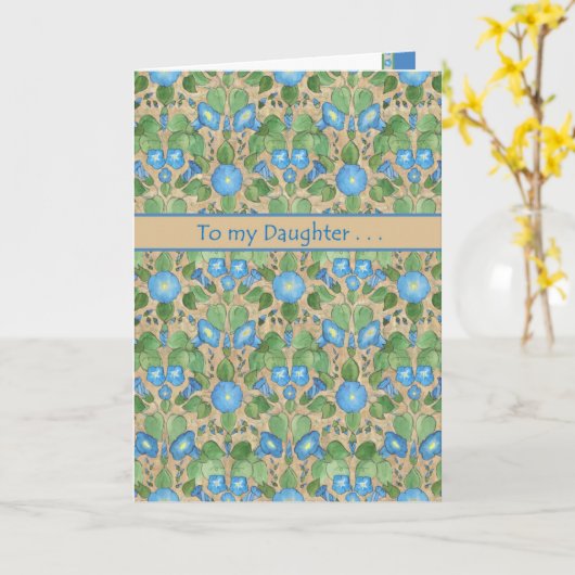 Morning Glory September Geburtskarte, Tochter Karte (Gelbe Blume)