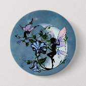 Morning Glory Shadow Fairy und kosmische Katze Button (Vorderseite)