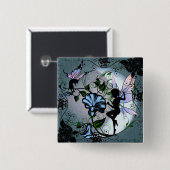 Morning Glory Shadow Fairy und kosmische Katze Button (Vorne & Hinten)