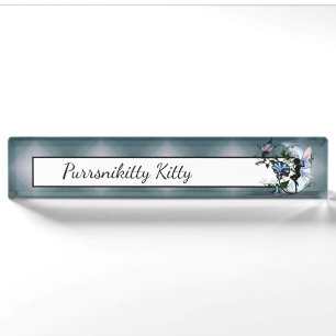 Morning Glory Shadow Fairy und kosmische Katze Namensplakette