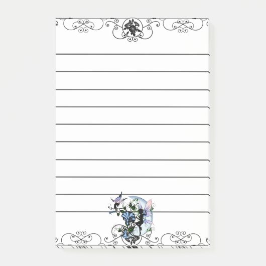 Morning Glory Shadow Fairy und kosmische Katze Post-it Klebezettel (Vorderseite)