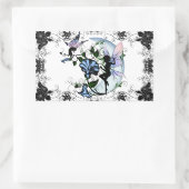 Morning Glory Shadow Fairy und kosmische Katze Rechteckiger Aufkleber (Tasche)