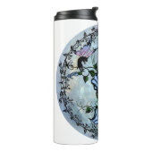 Morning Glory Shadow Fairy und kosmische Katze Thermosbecher (Nach links gedreht)