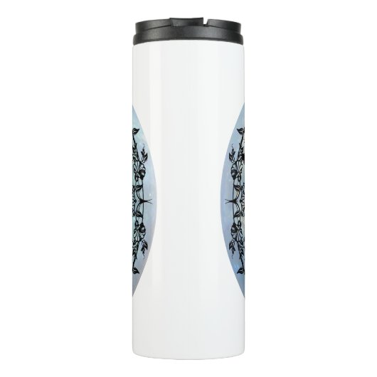 Morning Glory Shadow Fairy und kosmische Katze Thermosbecher (Rückseite)