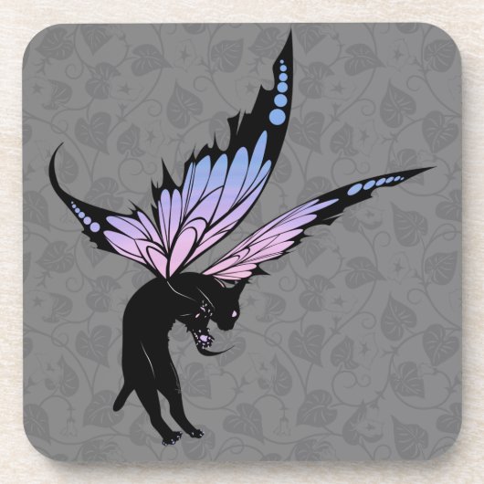 Morning Glory Shadow Fairy und kosmische Katze Untersetzer (Vorderseite)