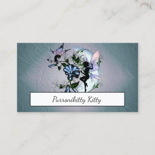Morning Glory Shadow Fairy und kosmische Katze Visitenkarte