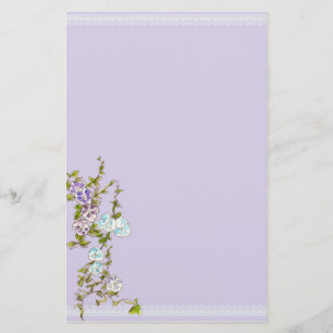 Morning Glory Watercolor Blume Lilac Briefpapier