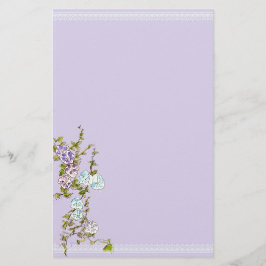 Morning Glory Watercolor Blume Lilac Briefpapier (Vorderseite)