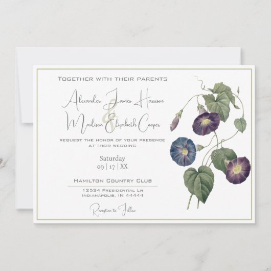 Morning Glory Wedding Einladung (Vorderseite)