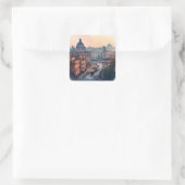 Morning in Rome Quadratischer Aufkleber (Tasche)