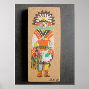 "Morning" Kachina sand painting print Poster