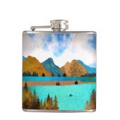 Morning Lake Rower Flachmann (Vorderseite)