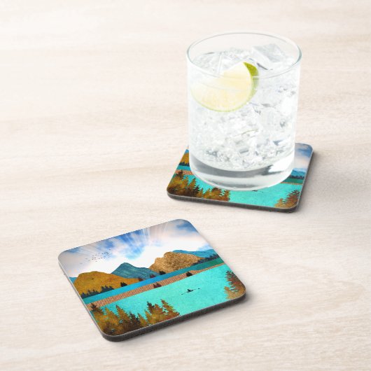 Morning Lake Rower Getränkeuntersetzer (Rechte Seite)