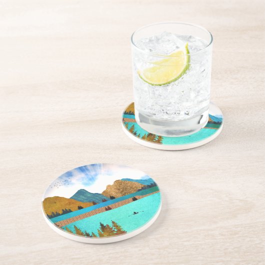 Morning Lake Rower Getränkeuntersetzer (Seite)