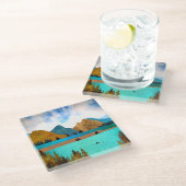 Morning Lake Rower Glasuntersetzer (Schrägansicht)