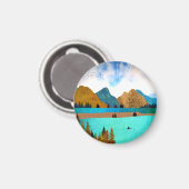 Morning Lake Rower Magnet (Vorderseite/Rückseite)