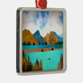 Morning Lake Rower Ornament Aus Metall (Rechts)