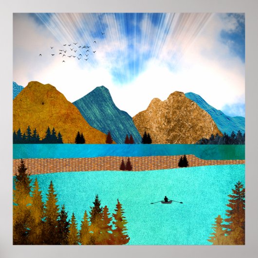 Morning Lake Rower Poster (Vorne)