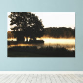 Morning Lake Scene 60x40 (150x100cm) Waccnm Leinwanddruck (Insitu (Holzboden))