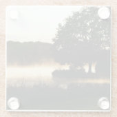 Morning Lake Scene Küste Glasuntersetzer (Rückseite)