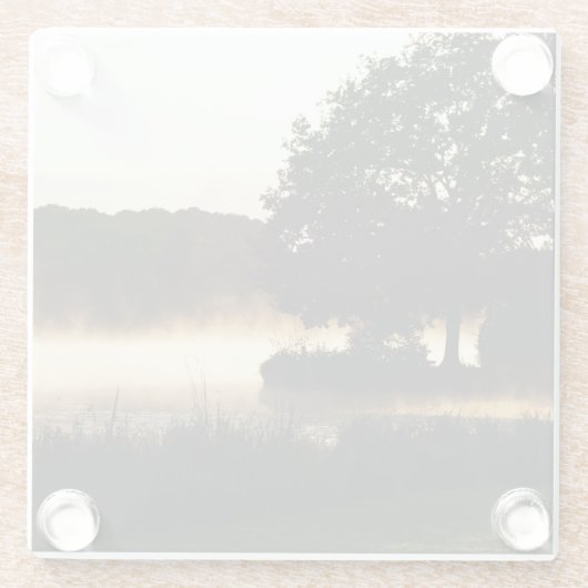 Morning Lake Scene Küste Glasuntersetzer (Rückseite)