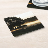 Morning Lake Scene Küste Rechteckiger Pappuntersetzer (angewinkelt)