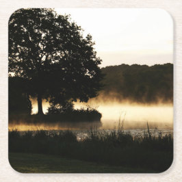 Morning Lake Scene Küste Rechteckiger Pappuntersetzer