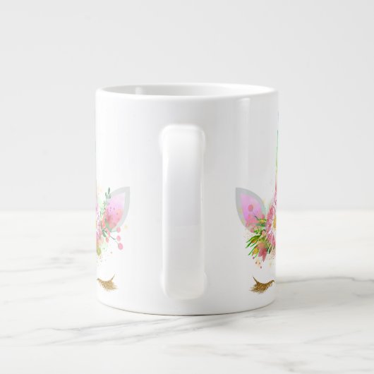 Morning Magic Unicorn Regenbogen Jumbo-Tasse (Rückseite)