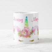 Morning Magic Unicorn Regenbogen Jumbo-Tasse (Vorderseite)