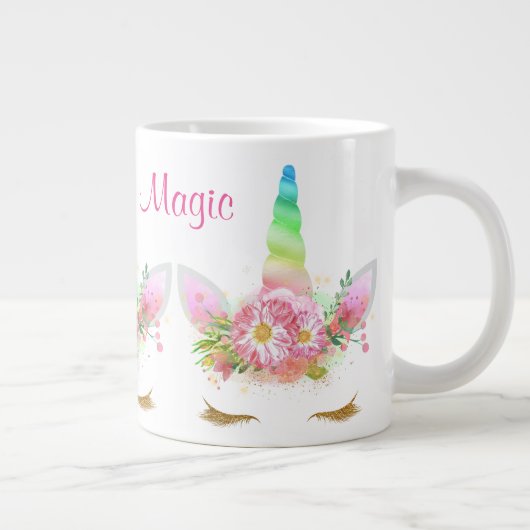 Morning Magic Unicorn Regenbogen Jumbo-Tasse (Rechts)