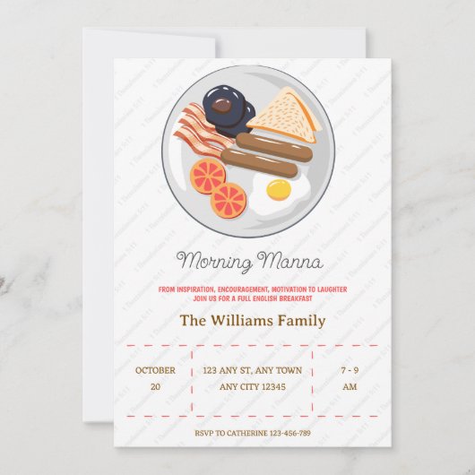 Morning Manna Fellowship Breakfast Invitation Einladung (Vorderseite)