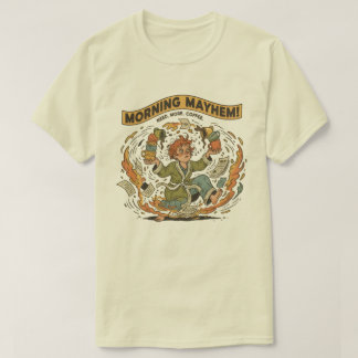 Morning Mayhem - Funny Coffee Chaos T-Shirt